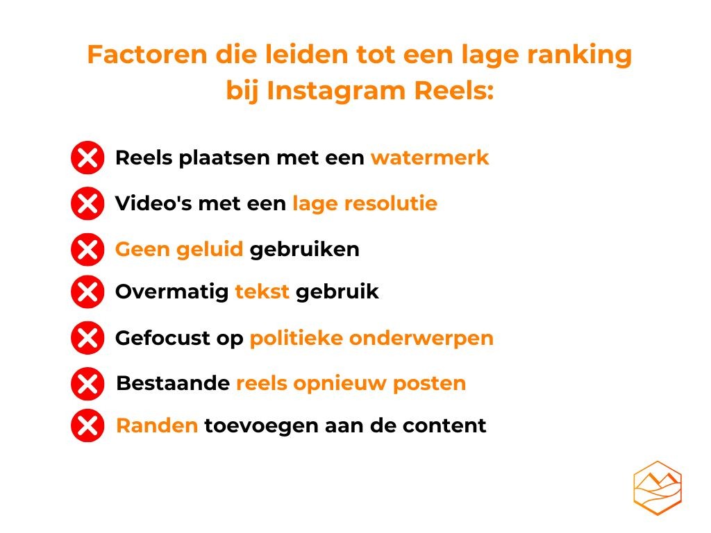 Don'ts bij Instagram Reels