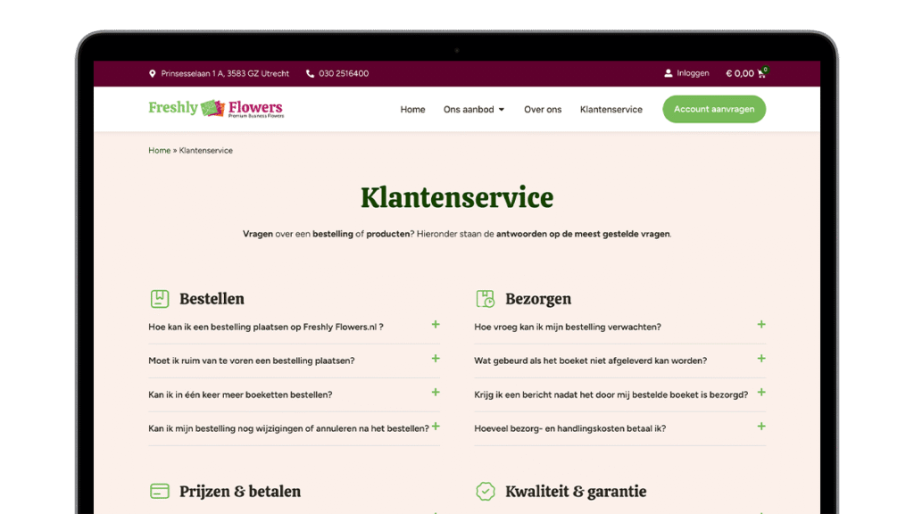 FreshlyFlowers-Klantenservice-Website-screens